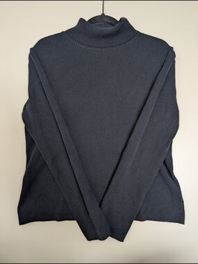Worthington Black Ribbed Turtleneck Sweater Women’s XL Long Sleeve Knit Stretch